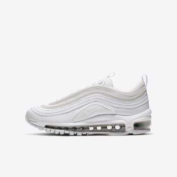 Nike Air Max 97 - Nagyobb Gyerek Air Max Trainers - Fehér/Metal Titán/Fehér